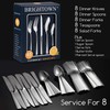 Brightown Silver Silverware Flatware Cutlery Set Stainless Steel 45 Pieces-