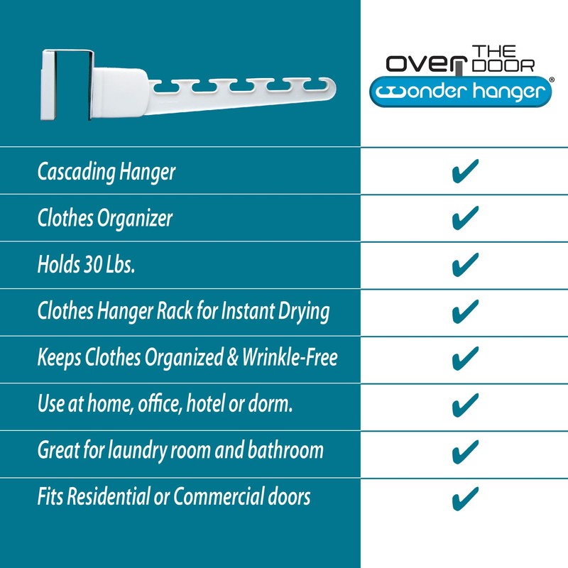 Wonder Hanger Over The Door 3-Pack Organizer for Clothes Hangers,