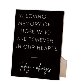 In Loving Memory Wedding Sign, Wedding Memorial Sign, Funeral Decorations, Wedding Decorations, Wedding Table Decor, Sympathy Gifts for Loss of Loved One, Black Simple Style Wood Sign,6