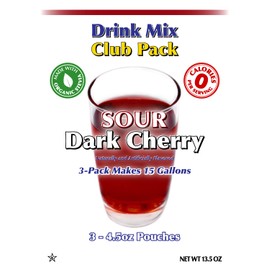 GramZero Sour Dark Cherry Zero Calorie Sugar Free Drink Mix, Great For Nutrition Club Loaded Tea, Stevia Sweetened