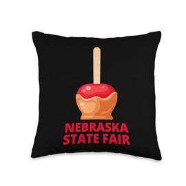 Nebraska State Fair Caramel Apple Candy County Fair Throw Pillow
