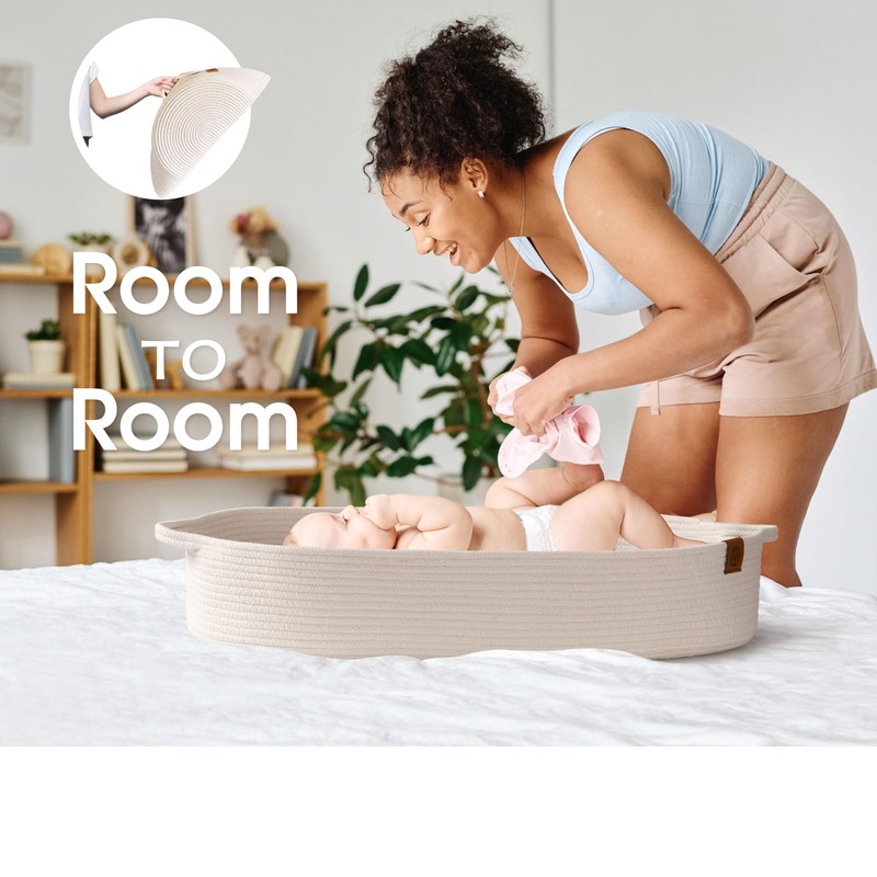 Baby Changing Basket Includes Diaper Caddy - Breathable & Waterproof