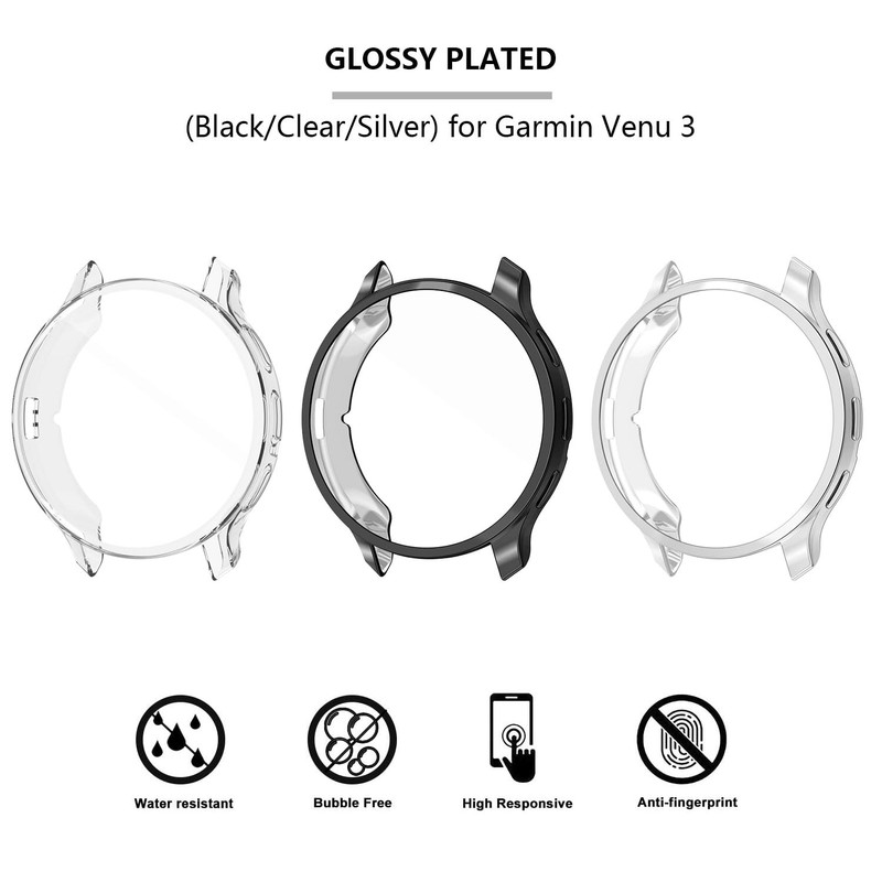 3-Pack Screen Protector Compatible with Garmin Venu 3 Case, Soft