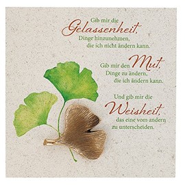 Natural Stone Relief Serenity, Courage, Whiteness, 14.5 x 14.5 cm