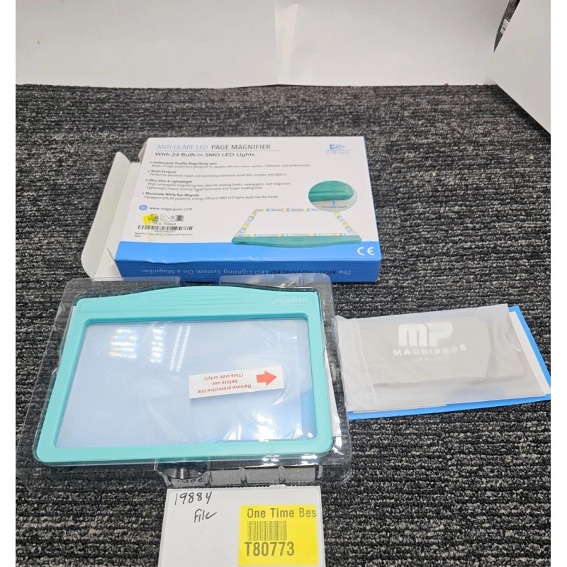 MagniPros 5X Large Ultra Bright LED Page Magnifier with 3