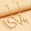 Rhinestone Prom Necklace Earrings Bracelet Set for Women Teen Girls,