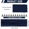 3 Pack 120 Inch Navy Blue Cheesecloth Table Runner Boho