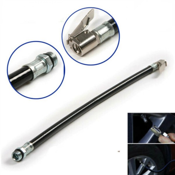 Maxhanest Car Gauge Compressor Hose Air Tire Pressure Filler Self-locking