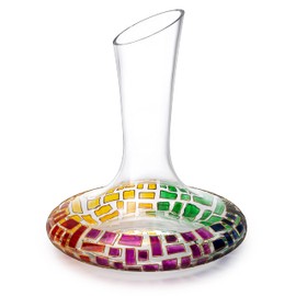 The Wine Savant Renaissance Romantic Stained Glass Windows, Artisanal Hand Painted Glassware Gift Idea Her, Him, Birthday, Mom, Housewarming, Gifts Ideas for Women & Men (Decanter)