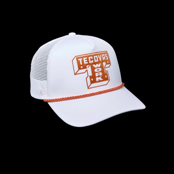Tecovas Men's Work Performance Graphic Burnt Orange & White Trucker