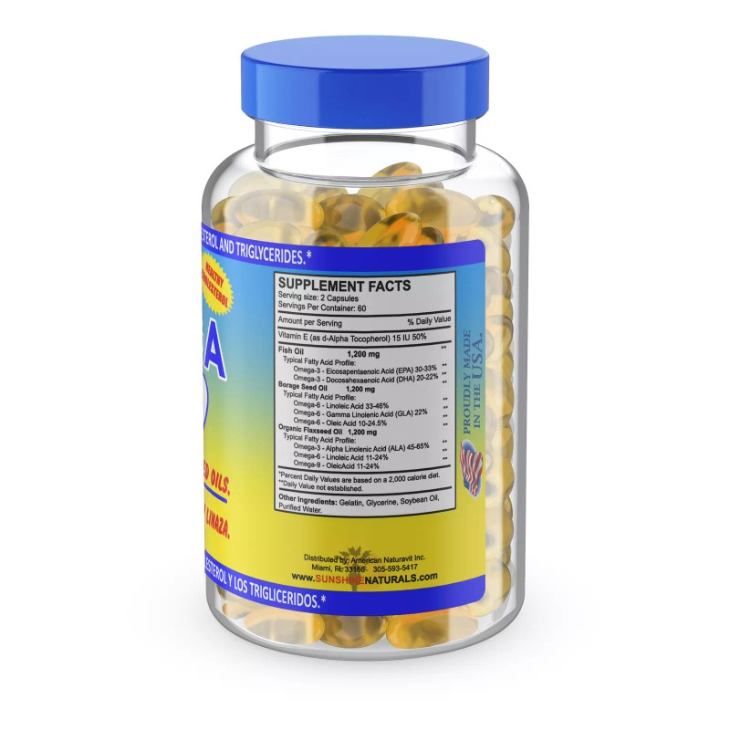 Sunshine Naturals OMEGA 3 6 9 Fish Oil Made in