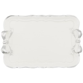 roiyarua-den Design Small 22 × 2.5 × 14 cm Silver Ribbon Tray 25818