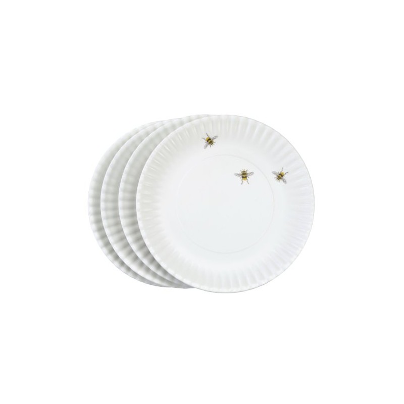 Mary Lake-Thompson Whimsical Bees Melamine Dinner Plates, Set of 4