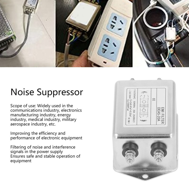 Noise Suppressor Power EMI Filter Single Phase Line Conditioner AC115V