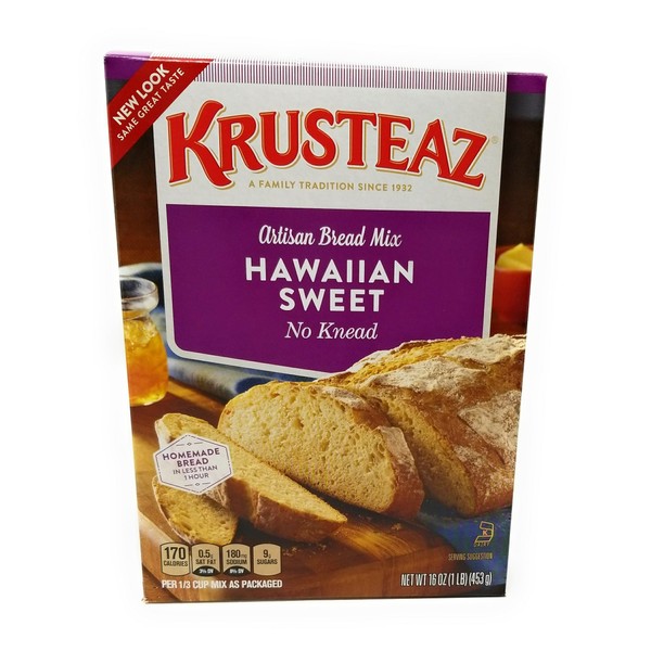 Krusteaz No Knead Hawaiian Sweet Bread Mix (16 oz Boxes) 2 Pack