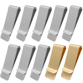 Treki 10 Pcs Small Money Clips Stainless Steel Card Clip Slim Cash Wallet Credit Holder for Men and Women(Silver and Gold)