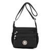 YYW Women's Multi Pocket Waterproof Nylon Shoulder Bag, M-solid black,