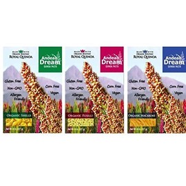 Andean Dream Organic Vegan Gluten Free Quinoa Pasta 3 Flavor Variety Bundle: (1) Andean Dream Shells, (1) Andean Dream Fusilli, and (1) Andean Dream Macaroni, 8 Oz. Ea.