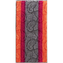 Erwin Müller Hand Towel Set of 4 Walk Terry Bordeaux / Orange / Grey Size 50 x 100 cm