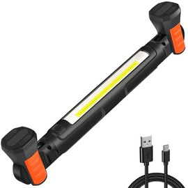 3000LM Work Light Flashlight, 5200mAh Rechargeable Underhood Lighting with Magnetic Base & Hanging Hooks, Handy Light for Car Repair/Garage/Job site/Power Outage/Emergency, Waterproof Durable Ledlight, Boyfriend Husband Father's Gift:_blk-Yellow