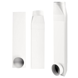 UD48S 4" Stainless Steel Telescoping Dryer Vent Kit - Flat Periscope for Whirlpool & All 4" Dryers, 90° to Straight Adjustable Dryer Duct (26-43in), Space Saving Vent Connector (White)