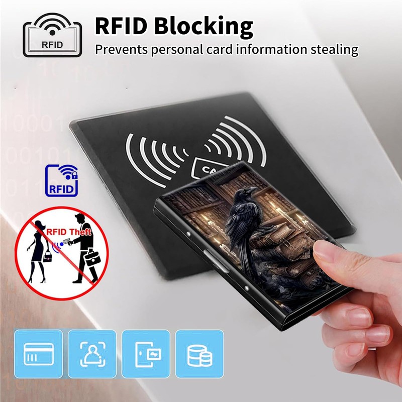 ACWDMKH Metal Wallet,Credit Card Holder for Women Men,RFID Blocking Card
