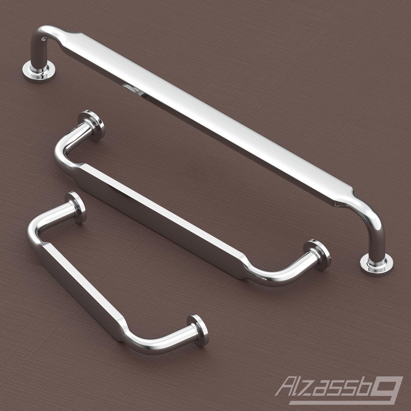 Alzassbg 10 Pack Polished Chrome Cabinet Handles, 5 Inch(128mm) Hole