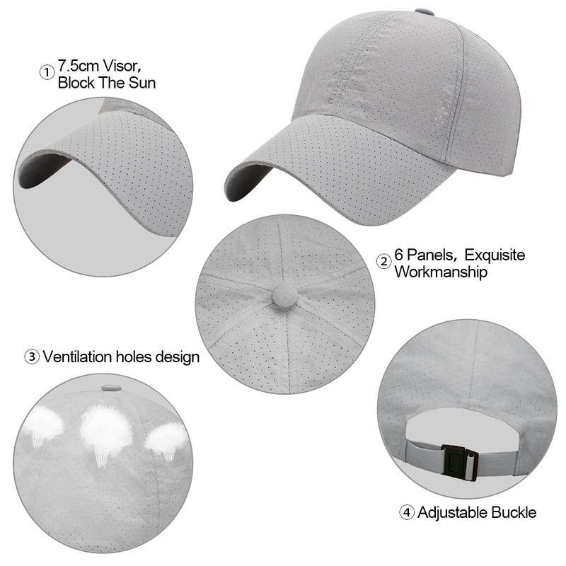 Baynetin Mesh Baseball Cap, Men's Breathable Quick Drying Baseball Cap,