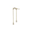 Vanbelle Gold-Plated Contemporary Ear Climber with Dangling Chain Earrings with