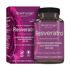 Reserveage - Resveratrol 500mg, Cellular Age-Defying Formula, 60 vegetarian capsules                                                                  