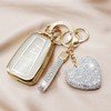 Simocky Key Fob Cover with Diamond Keychain for Toyota Car