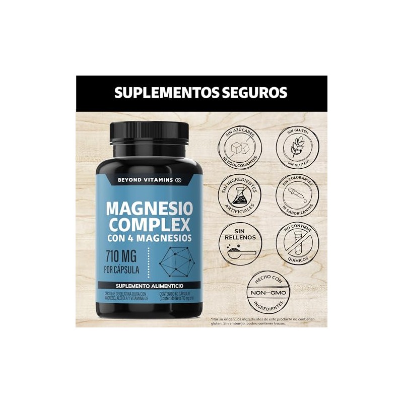 Beyond Vitamins Magnesio Complex Magnesios Citrato Glicinato Gluconato Óxido 710