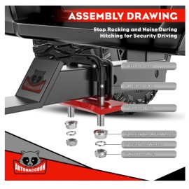 AUTORACCOON Hitch Tightener Anti-Rattle Clamp - Heavy Duty Hitch Stabilizer for 1.25" and 2"