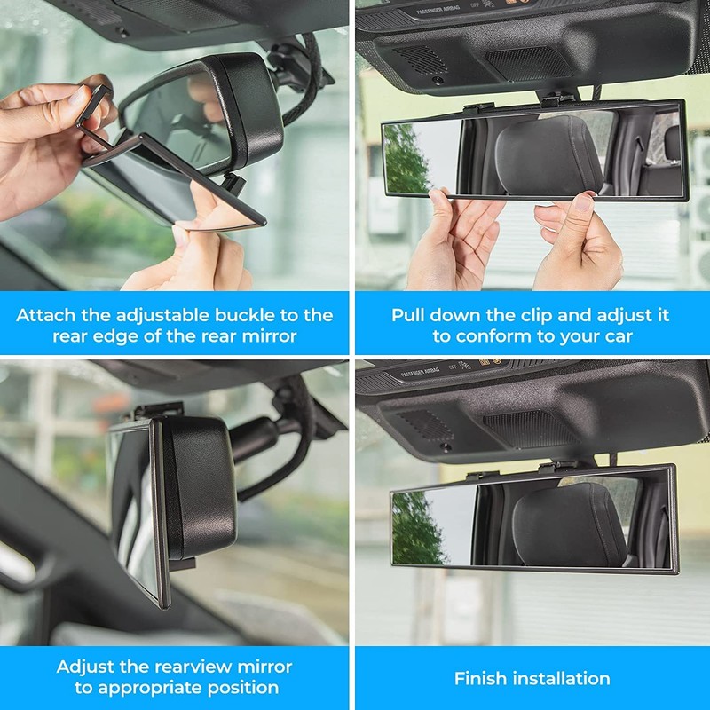 JOYTUTUS Rear View Mirror, Universal 11.81 Inch 2 Pack Panoramic