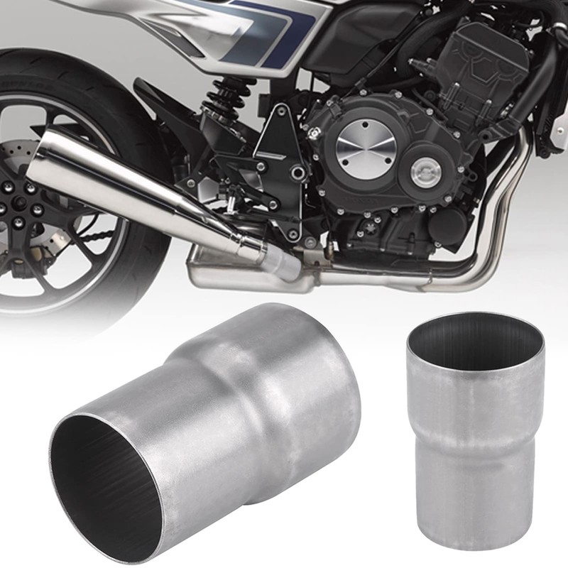 Qiilu 51mm to 60mm Motorcycle Exhaust Adapter Universal Stainless Steel
