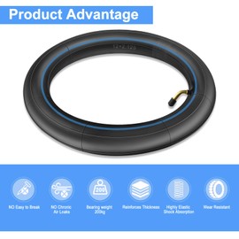 Amitor 12 x 2.125 Pushchair Inner Tube, 12 Inch Bicycle Inner Tube with Angle Valve 45° Incl. 12 x 2 1/8 Thickened Protective Replacement Tubes Compatible for Pushchairs Tricycle Balance Bike Bicycle