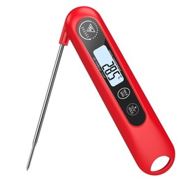DOQAUS Barbecue Thermometer, Digital Roasting Thermometer, Meat Thermometer, Cooking Kitchen Thermometer with 3s Instant Reading and Long Probe, for Roasting, Cooking, Grilling, BBQ, Baking, Red
