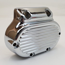 Chrome Finned Transmission Cover for 1987-2006 Harley Touring, Softail & Dyna Big Twin Evolution “EVO” & Twin Cam Models with 5-Speed Trans (NOT FXR or 2006 FXD) Replaces HD# 37105-87A