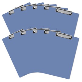 SHUESS Pack of 8 A4 Clipboard, Clipboard Set, Writing Board with Metal Clips, Clipboard, Black Clipboard for Students, Office - Blue