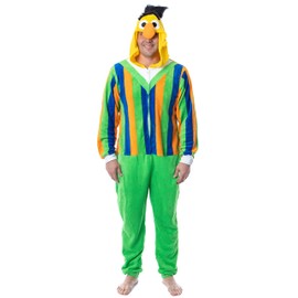 Sesame Street Adult Bert Character Union Suit Costume Pajama For Men Women (Medium)