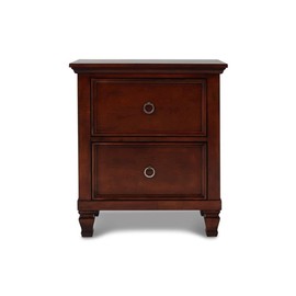 New Classic Furniture Tamarack Wood 2-Drawer Nightstand, Brown Cherry