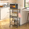 ThreeHio Rolling Kitchen Microwave Cart, 3 Tier Microwave Table Stand
