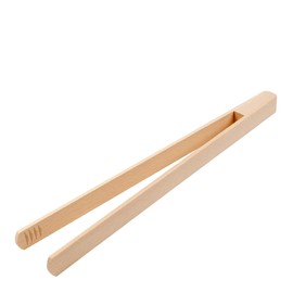 BICB Premium, Beechwood Wooden Tongs,10” Long Easy Grip Toaster Wooden Tongs, Bread Tong, Wood Tong Perfect for Toast, Salad, Vegetables, Meat and Grilled Food, (Set of 2)