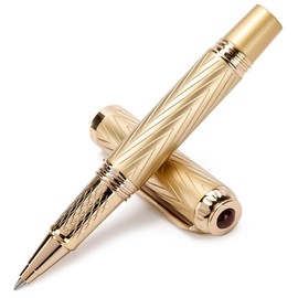 iMenaiy EDC Rollerball Poin Pens for Travel Writing Journaling, Luxury Mini Pocket Pens for Men Women Boss Writers, Good Nice Pen Gifts Birthday Christmas Graduations, Gold