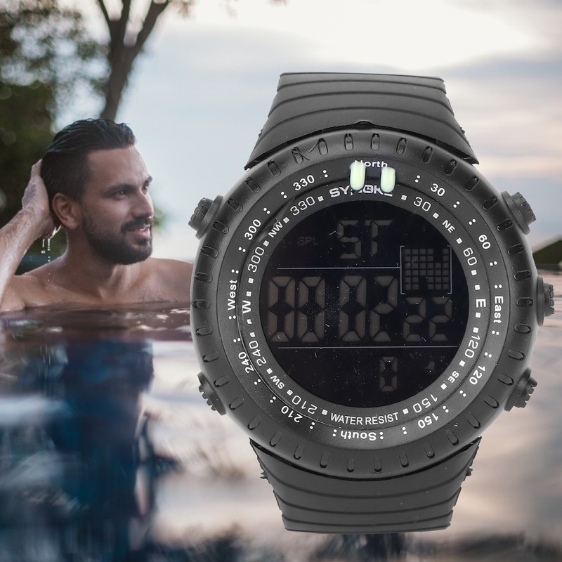 Digital Sports Watch Night Light Waterproof Multiple Functions Electronic Watch