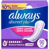 Always Discreet plus Incontinence Pads for Women, Extra Heavy Long,