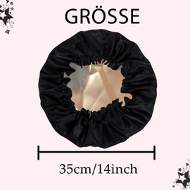 Pack of 2 Women's Satin Sleep Cap, Silk Cap for Curly Hair, Satin Hair Cap for Sleeping, Large Double Layer, Adjustable Satin Cap for Women