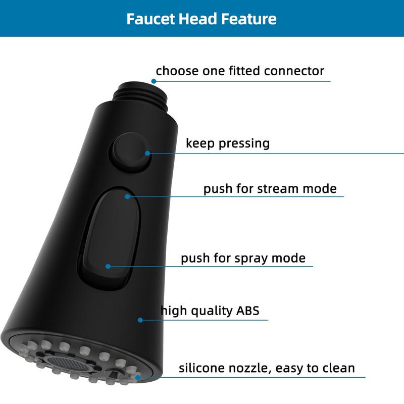 Kitchen Faucet Head Replacement, Pull Down Kitchen Faucet Sprayer Head