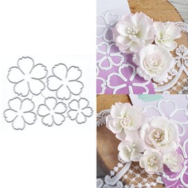 XMZZMX Patchwork Five-Petal Flower Metal Cutting Dies for Card Making, Paper Embossing Die Cuts Kit Templates Supplies, Photo Frame Album DIY Scrapbooking Stencils Sets