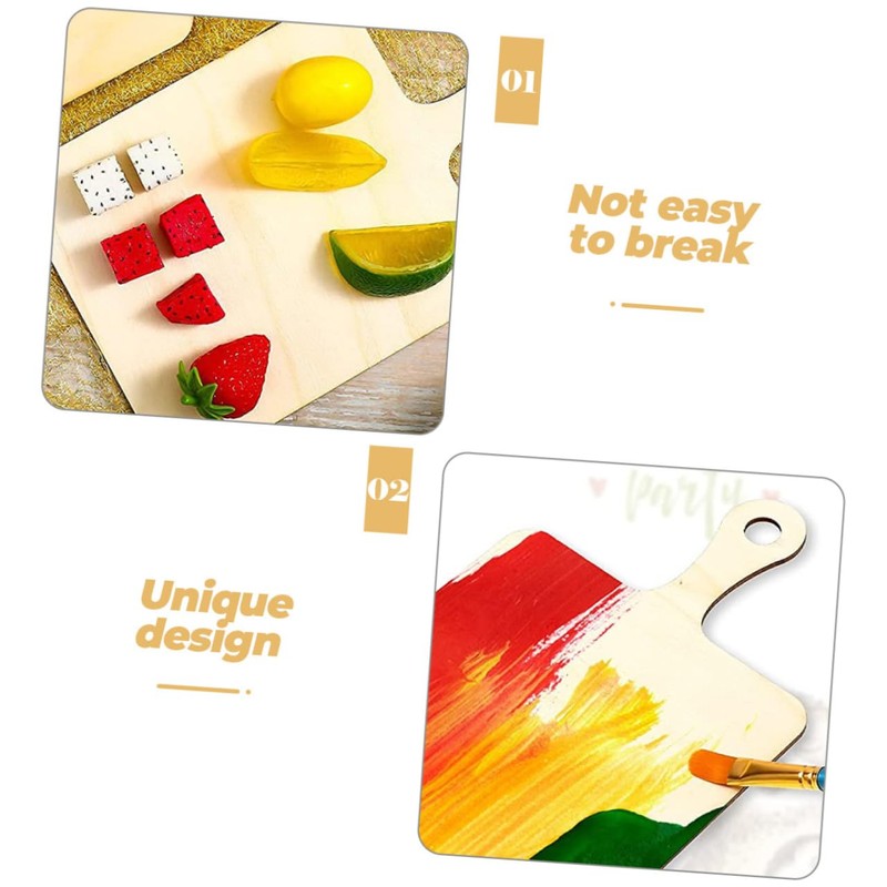DOITOOL 5Pcs Unfinished Wood Cutting Board Smooth Craft Wood Blanks